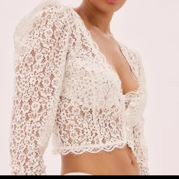 For Love & Lemons Sexy SET Mia Lace Bra & Lace Top MIXED SIZES